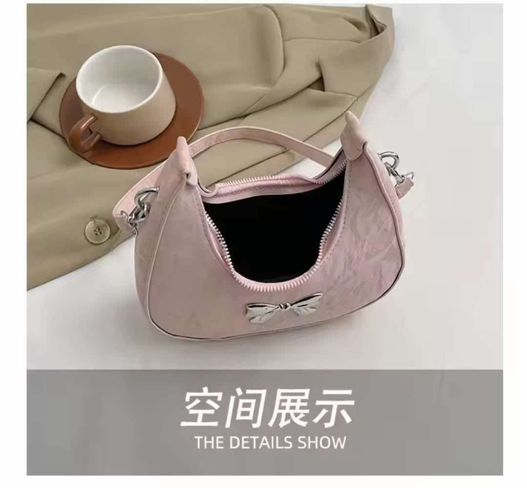 PU Leather Women Shoulder Messenger Bag – Fashion Bow Design Casual Commuter Underarm Handbag - Image 7